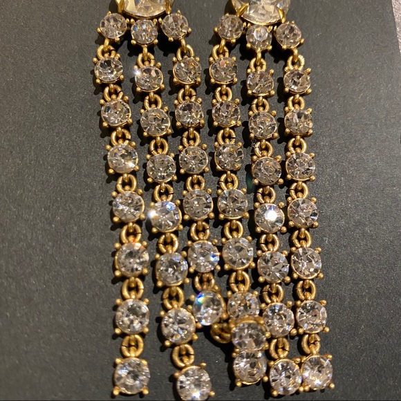 SOLD J.Crew Crystal Fringe Statement Earrings - Picture 7 of 9